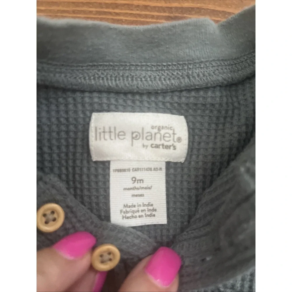 LITTLE PLANET BY CARTERS‎ 9M Waffle Long Sleeve Pant Set